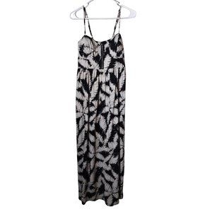 Elle Dress Womens Medium Maxi Adjustable Straps Zip Front Decoration Pockets